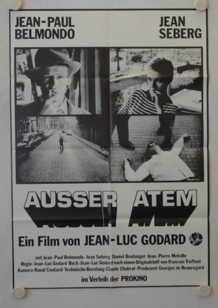 Ausser Atem originales deutsches Filmplakat (R80s)